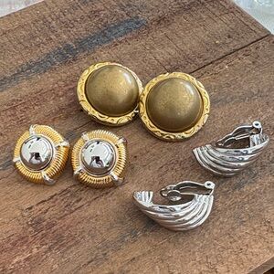 Vintage Gold and Silver Earrings Set